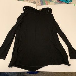 Testimony Los Angeles long sleeve shoulder-less black shirt medium